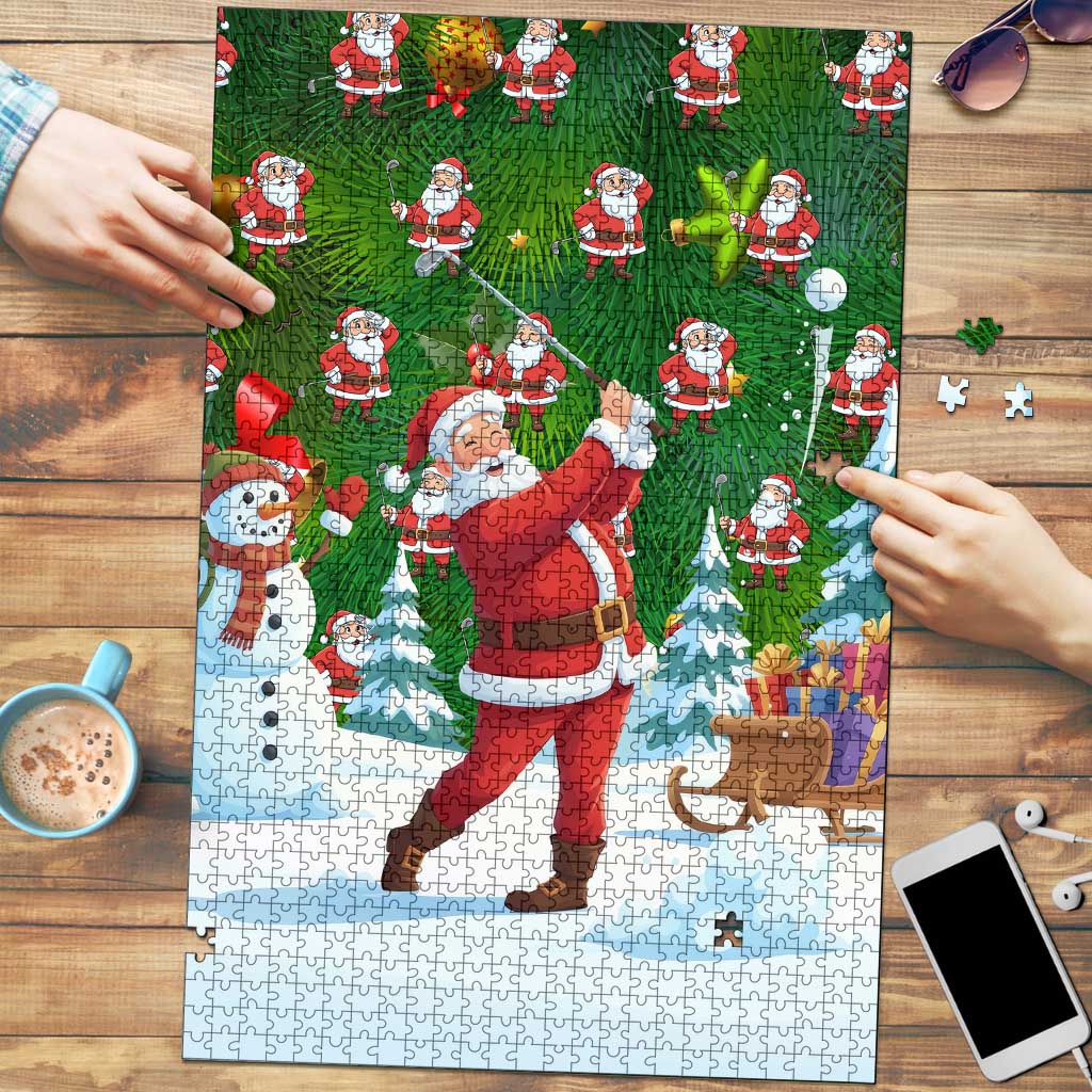 Funny Christmas Golf Shirt Mens Golf Puzzle Santa Golfer Christmas - Wonder Print Shop