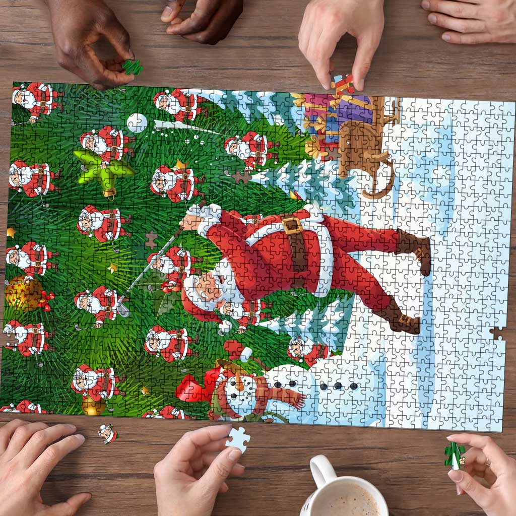 Funny Christmas Golf Shirt Mens Golf Puzzle Santa Golfer Christmas - Wonder Print Shop