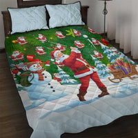 Funny Christmas Golf Shirt Mens Golf Quilt Bed Set Santa Golfer Christmas - Wonder Print Shop