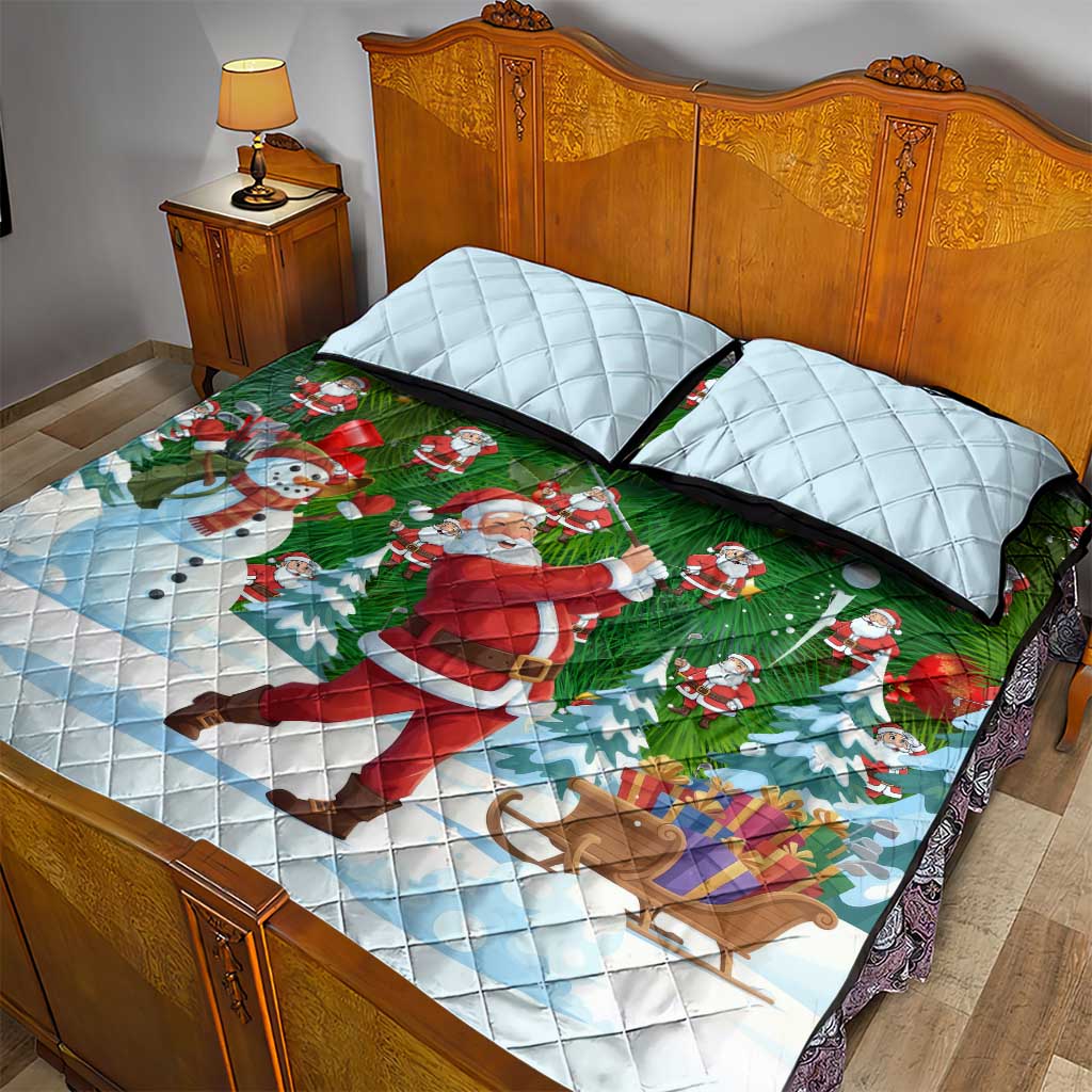 Funny Christmas Golf Shirt Mens Golf Quilt Bed Set Santa Golfer Christmas - Wonder Print Shop