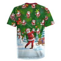 Custom Funny Christmas Golf Shirt Mens Golf Rugby Jersey Santa Golfer Christmas - Wonder Print Shop