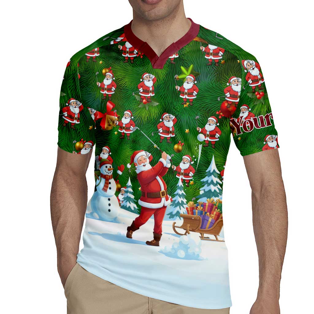 Custom Funny Christmas Golf Shirt Mens Golf Rugby Jersey Santa Golfer Christmas - Wonder Print Shop