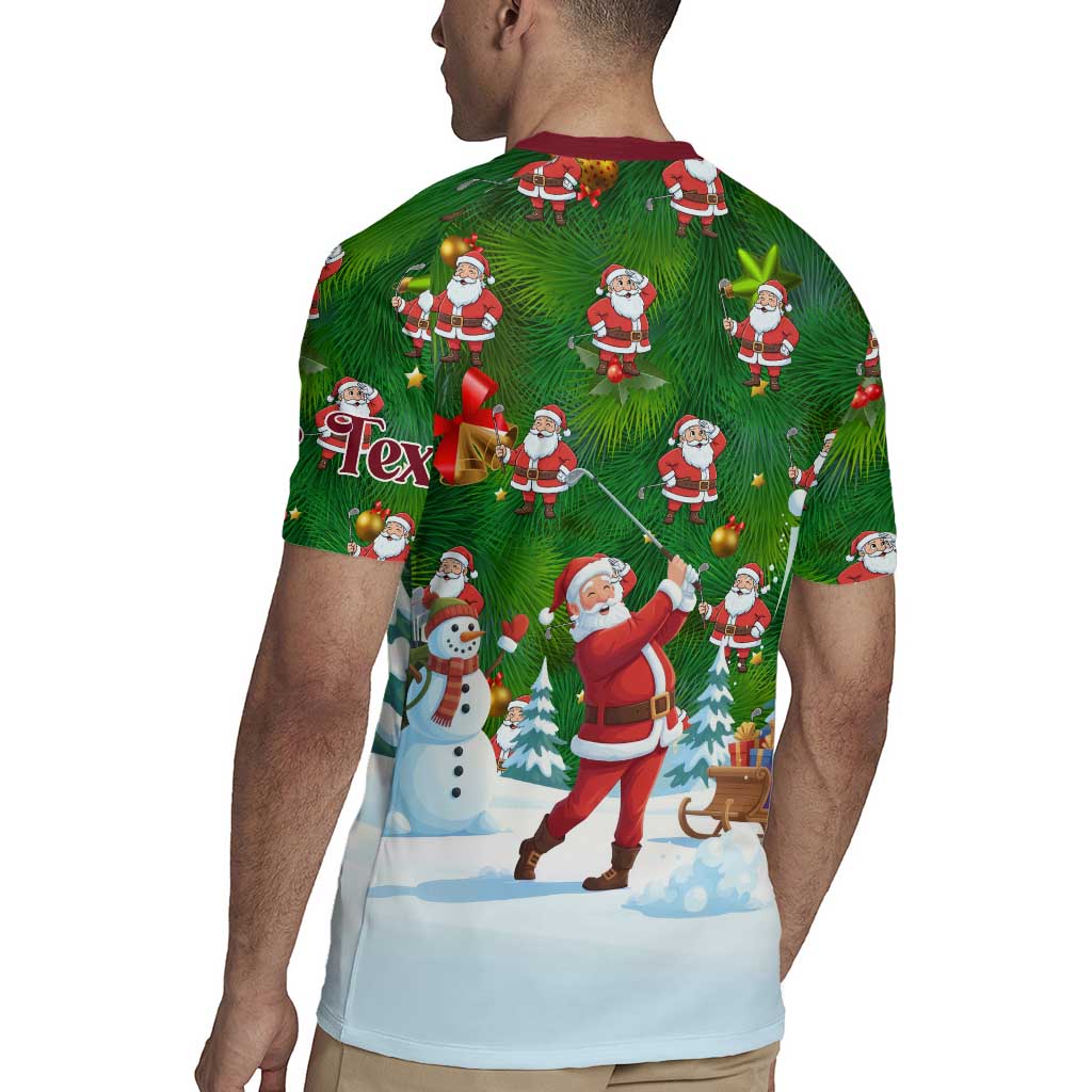 Custom Funny Christmas Golf Shirt Mens Golf Rugby Jersey Santa Golfer Christmas - Wonder Print Shop