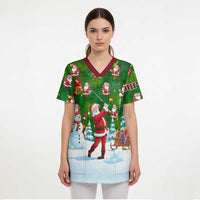 Custom Funny Christmas Golf Shirt Mens Golf Scrub Top Santa Golfer Christmas - Wonder Print Shop