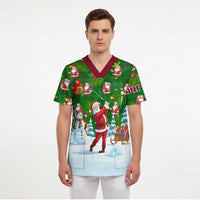 Custom Funny Christmas Golf Shirt Mens Golf Scrub Top Santa Golfer Christmas - Wonder Print Shop