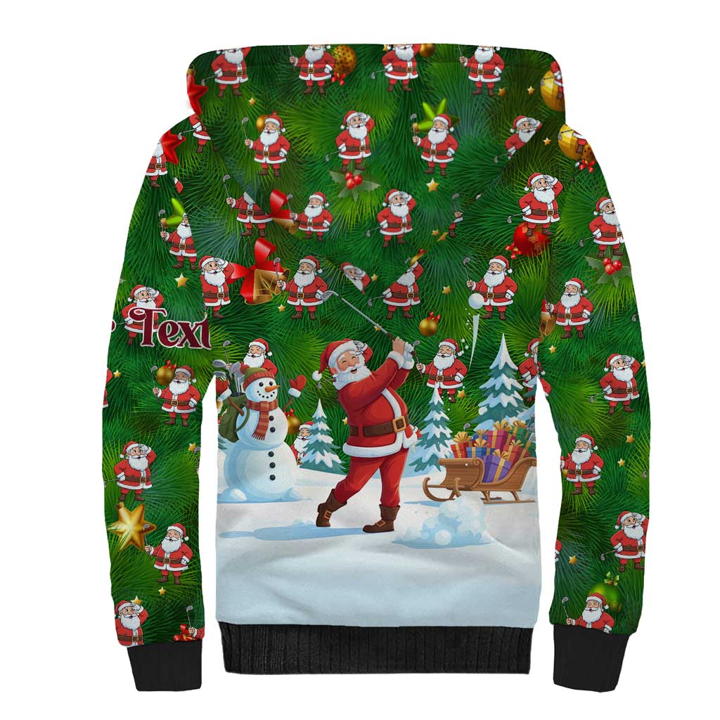 Custom Funny Christmas Golf Shirt Mens Golf Sherpa Hoodie Santa Golfer Christmas - Wonder Print Shop