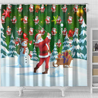 Funny Christmas Golf Shirt Mens Golf Shower Curtain Santa Golfer Christmas - Wonder Print Shop