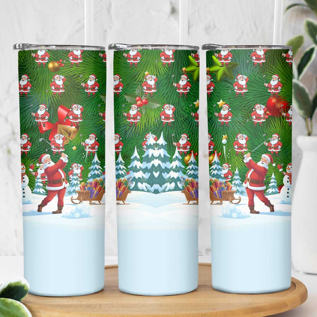 Funny Christmas Golf Shirt Mens Golf Skinny Tumbler Santa Golfer Christmas - Wonder Print Shop
