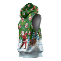 Funny Christmas Golf Shirt Mens Golf Sleeveless Hoodie Santa Golfer Christmas - Wonder Print Shop