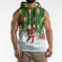 Funny Christmas Golf Shirt Mens Golf Sleeveless Hoodie Santa Golfer Christmas - Wonder Print Shop