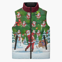 Funny Christmas Golf Shirt Mens Golf Sleeveless Puffer Jacket Santa Golfer Christmas - Wonder Print Shop