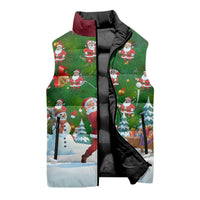 Funny Christmas Golf Shirt Mens Golf Sleeveless Puffer Jacket Santa Golfer Christmas - Wonder Print Shop