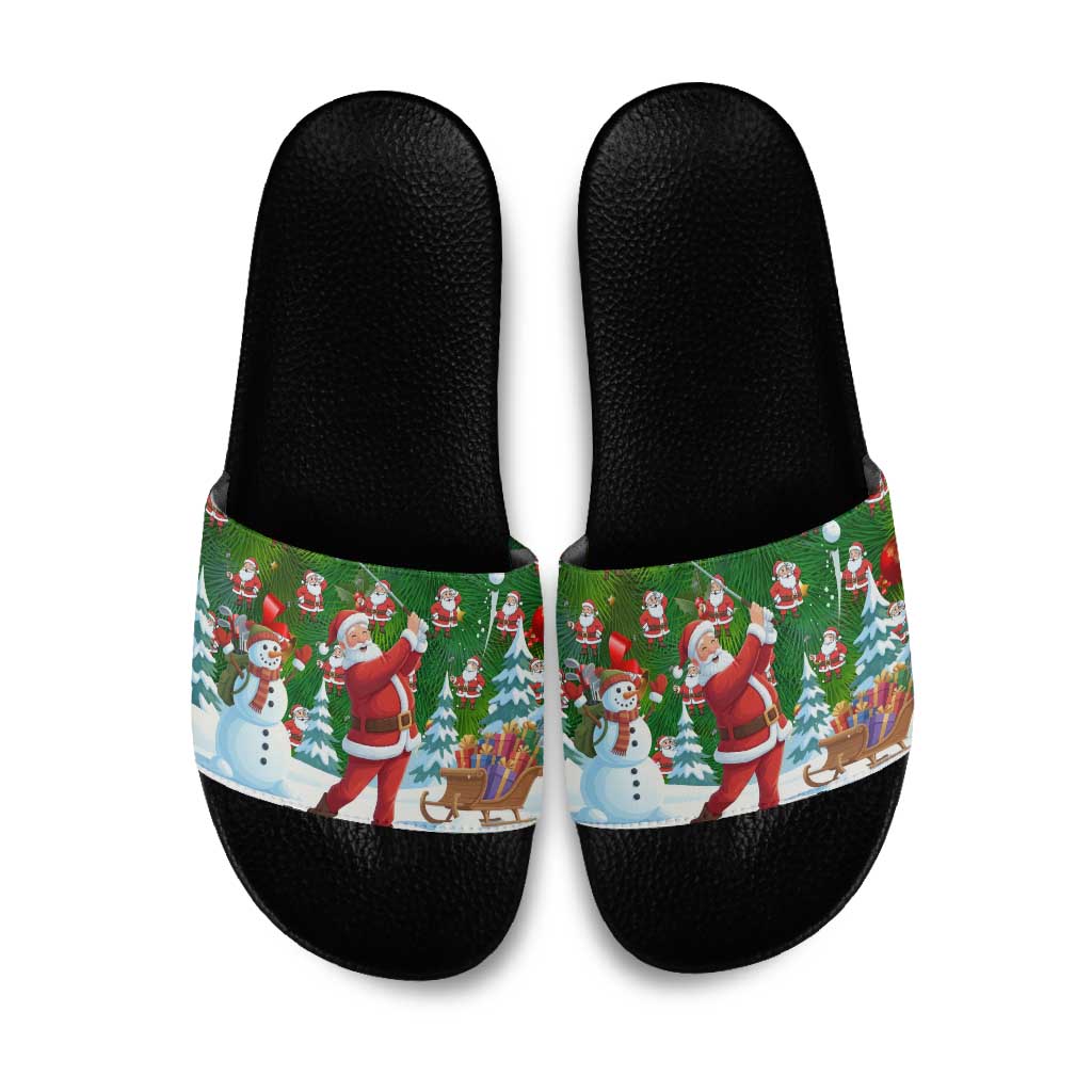 Funny Christmas Golf Shirt Mens Golf Slide Sandals Santa Golfer Christmas - Wonder Print Shop