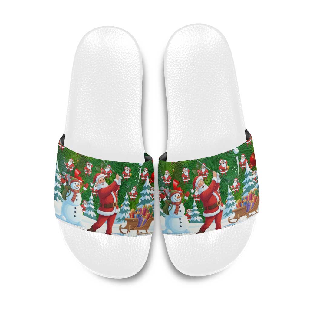 Funny Christmas Golf Shirt Mens Golf Slide Sandals Santa Golfer Christmas - Wonder Print Shop