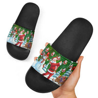 Funny Christmas Golf Shirt Mens Golf Slide Sandals Santa Golfer Christmas - Wonder Print Shop