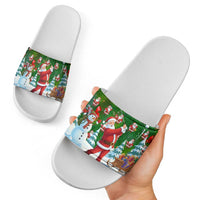 Funny Christmas Golf Shirt Mens Golf Slide Sandals Santa Golfer Christmas - Wonder Print Shop