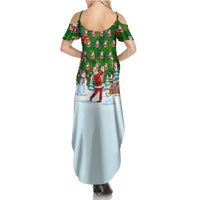 Custom Funny Christmas Golf Shirt Mens Golf Summer Maxi Dress Santa Golfer Christmas - Wonder Print Shop