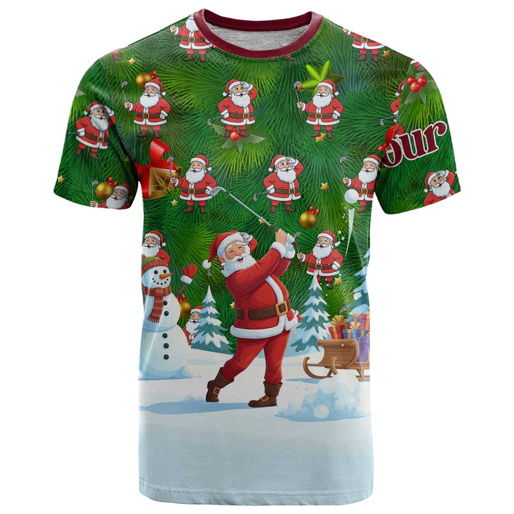 Custom Funny Christmas Golf Shirt Mens Golf T Shirt Santa Golfer Christmas - Wonder Print Shop