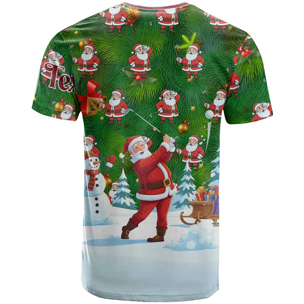 Custom Funny Christmas Golf Shirt Mens Golf T Shirt Santa Golfer Christmas - Wonder Print Shop