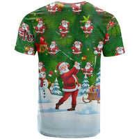 Custom Funny Christmas Golf Shirt Mens Golf T Shirt Santa Golfer Christmas - Wonder Print Shop