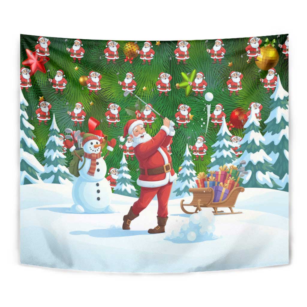 Funny Christmas Golf Shirt Mens Golf Tapestry Santa Golfer Christmas - Wonder Print Shop