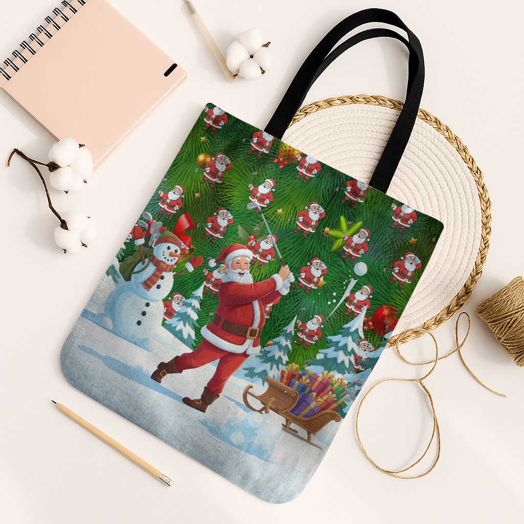 Funny Christmas Golf Shirt Mens Golf Tote Bag Santa Golfer Christmas - Wonder Print Shop