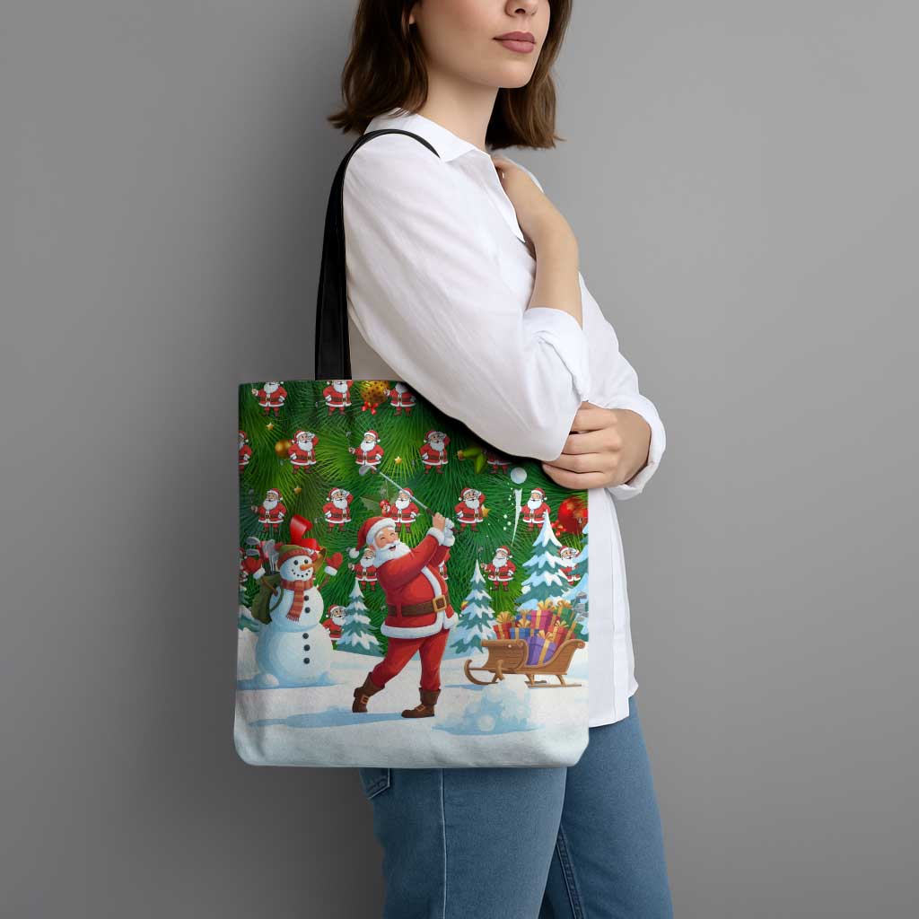 Funny Christmas Golf Shirt Mens Golf Tote Bag Santa Golfer Christmas - Wonder Print Shop
