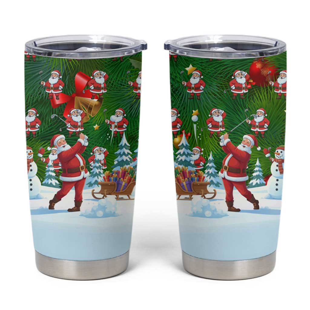 Funny Christmas Golf Shirt Mens Golf Tumbler Cup Santa Golfer Christmas - Wonder Print Shop