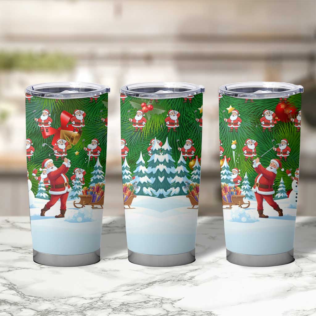 Funny Christmas Golf Shirt Mens Golf Tumbler Cup Santa Golfer Christmas - Wonder Print Shop