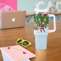 Funny Christmas Golf Shirt Mens Golf Tumbler With Handle Santa Golfer Christmas - Wonder Print Shop