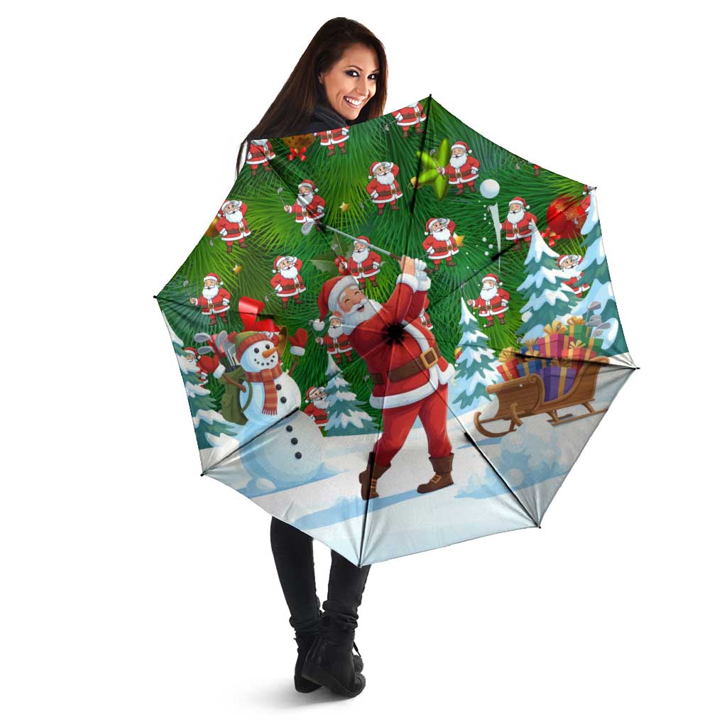Funny Christmas Golf Shirt Mens Golf Umbrella Santa Golfer Christmas - Wonder Print Shop