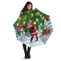 Funny Christmas Golf Shirt Mens Golf Umbrella Santa Golfer Christmas - Wonder Print Shop