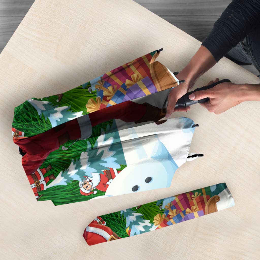 Funny Christmas Golf Shirt Mens Golf Umbrella Santa Golfer Christmas - Wonder Print Shop