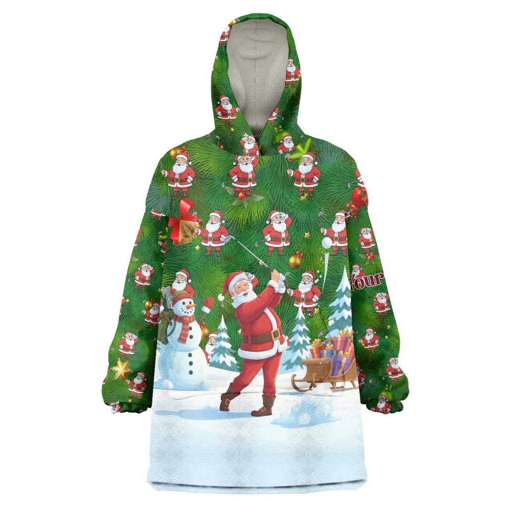 Custom Funny Christmas Golf Shirt Mens Golf Wearable Blanket Hoodie Santa Golfer Christmas - Wonder Print Shop