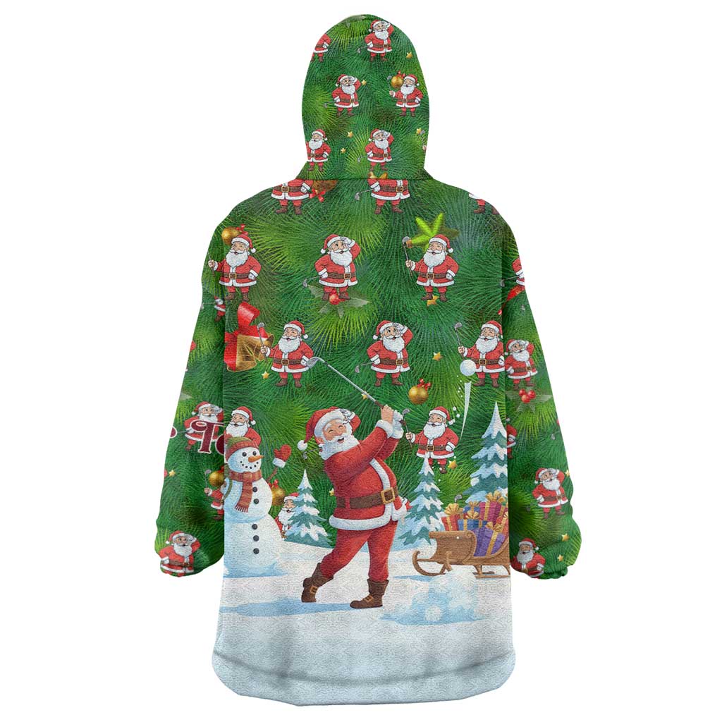 Custom Funny Christmas Golf Shirt Mens Golf Wearable Blanket Hoodie Santa Golfer Christmas - Wonder Print Shop