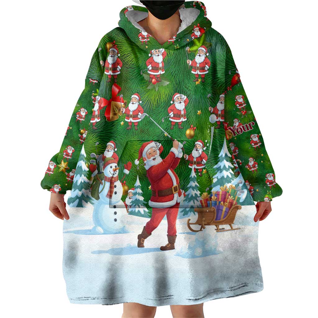 Custom Funny Christmas Golf Shirt Mens Golf Wearable Blanket Hoodie Santa Golfer Christmas - Wonder Print Shop