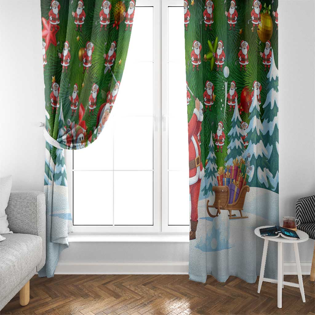 Funny Christmas Golf Shirt Mens Golf Window Curtain Santa Golfer Christmas - Wonder Print Shop