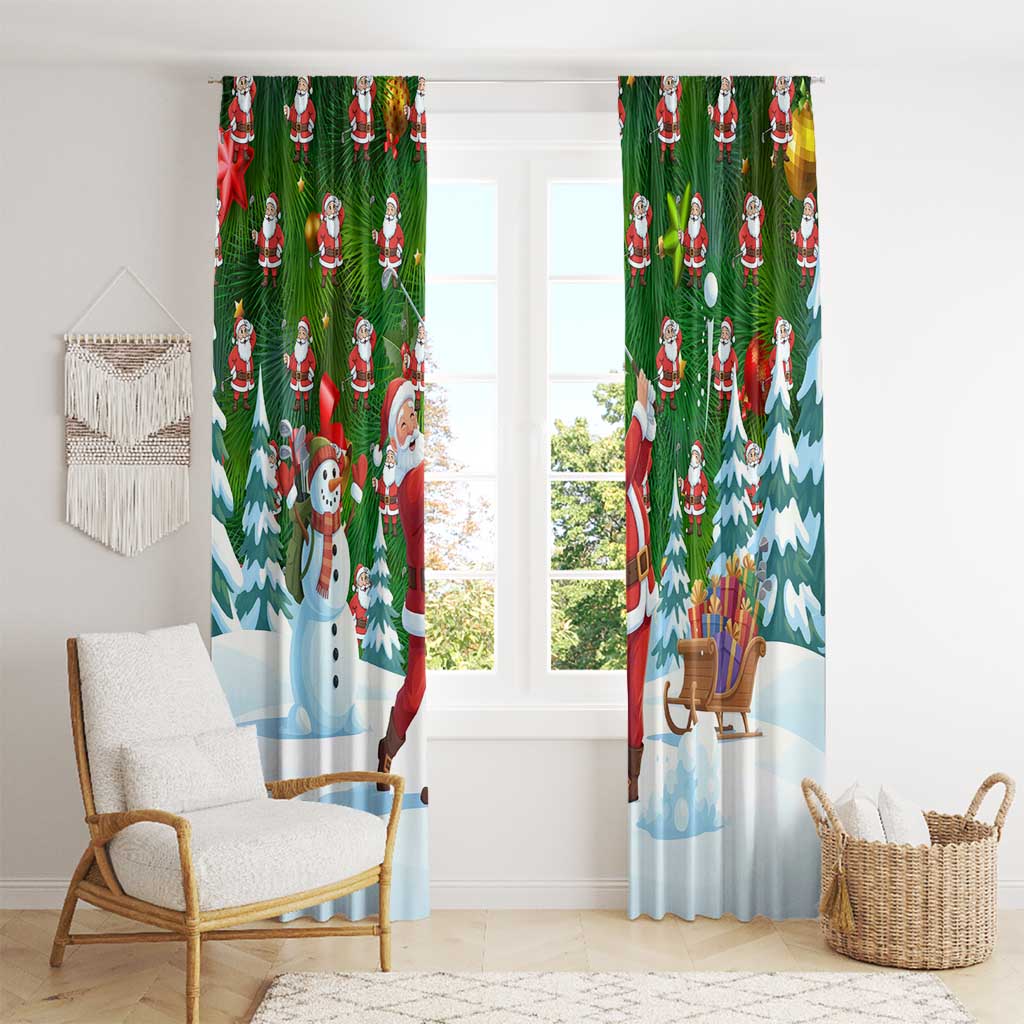Funny Christmas Golf Shirt Mens Golf Window Curtain Santa Golfer Christmas - Wonder Print Shop