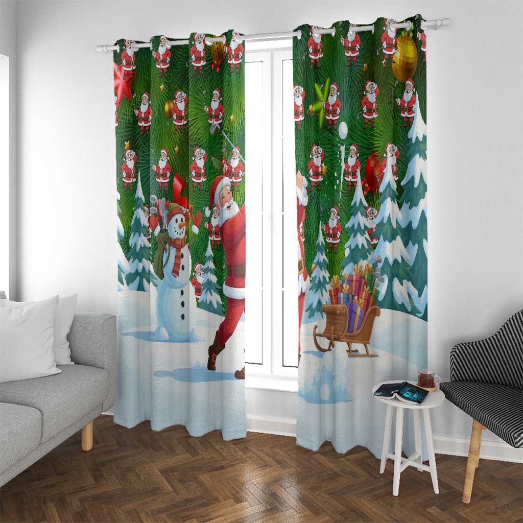 Funny Christmas Golf Shirt Mens Golf Window Curtain Santa Golfer Christmas - Wonder Print Shop