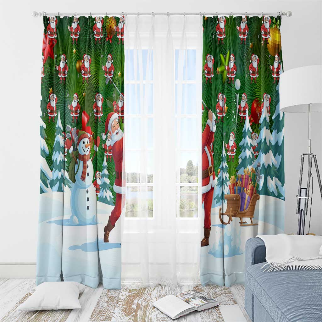 Funny Christmas Golf Shirt Mens Golf Window Curtain Santa Golfer Christmas - Wonder Print Shop