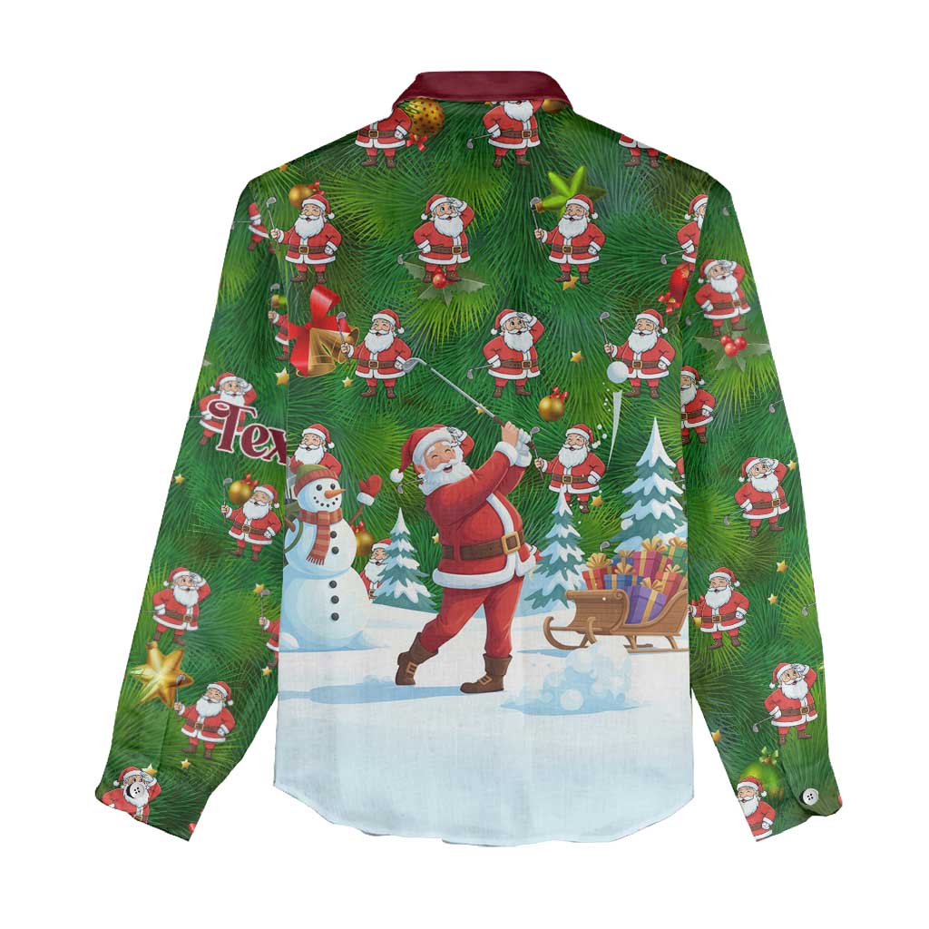 Custom Funny Christmas Golf Shirt Mens Golf Women Casual Shirt Santa Golfer Christmas - Wonder Print Shop