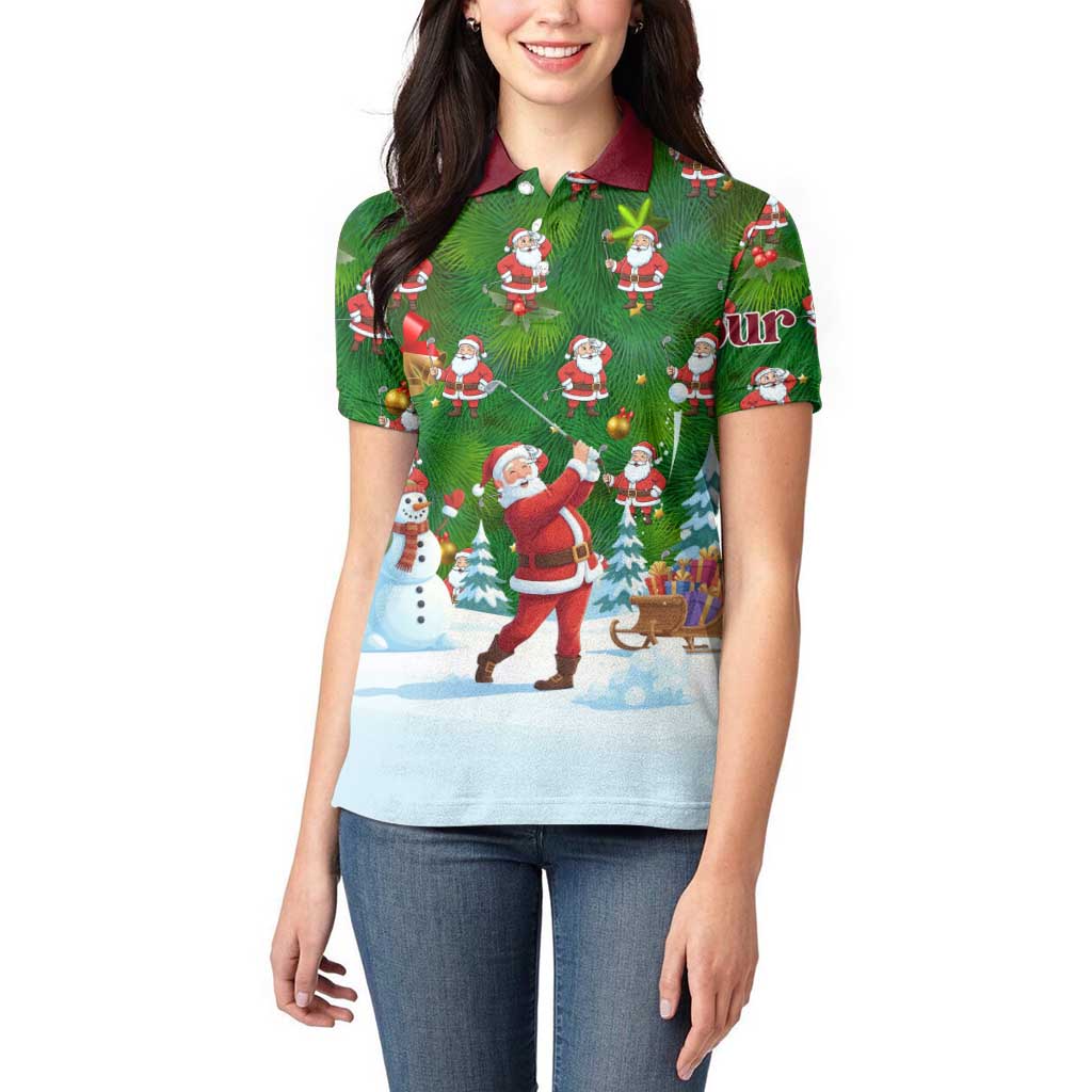 Custom Funny Christmas Golf Shirt Mens Golf Women Polo Shirt Santa Golfer Christmas - Wonder Print Shop