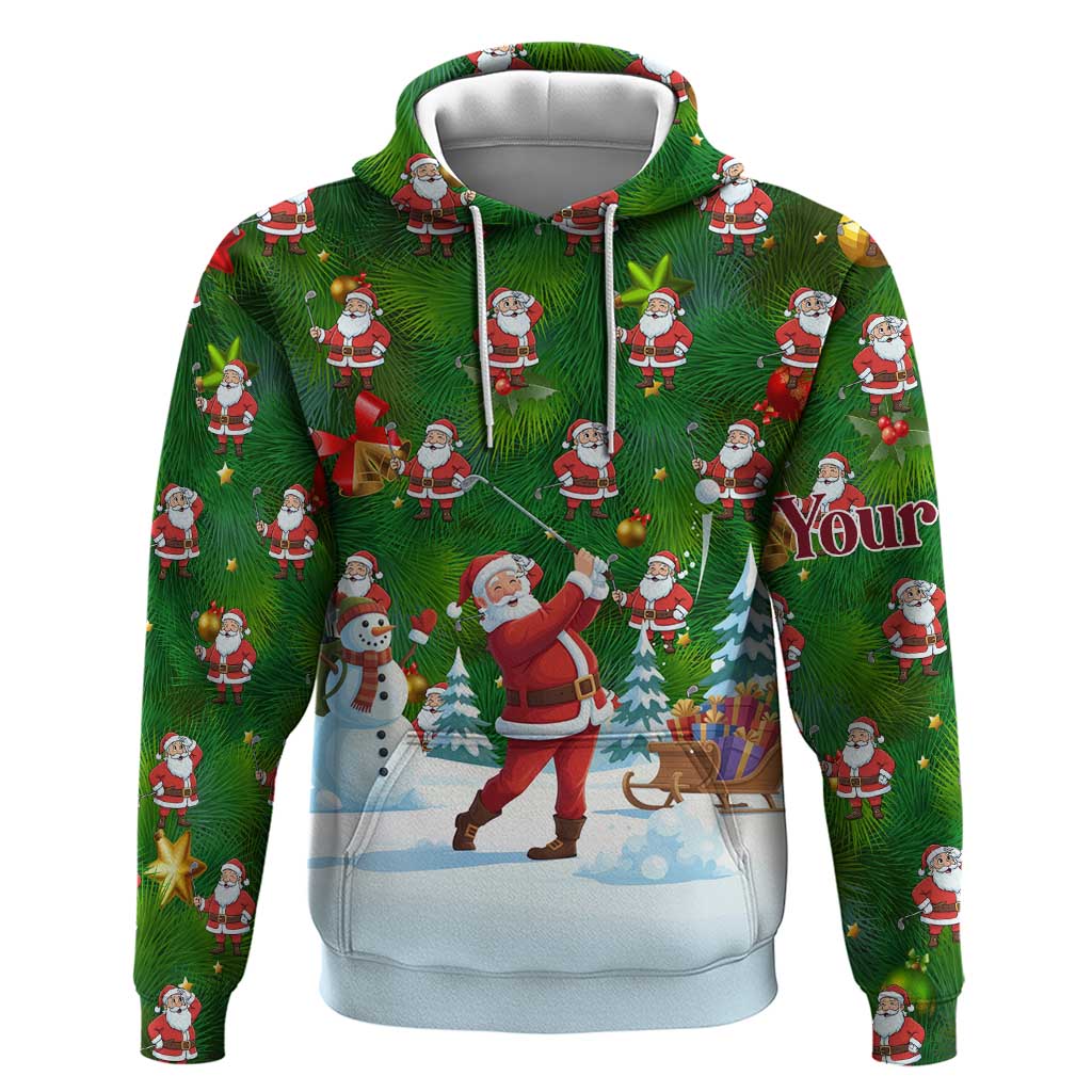 Custom Funny Christmas Golf Shirt Mens Golf Zip Hoodie Santa Golfer Christmas - Wonder Print Shop