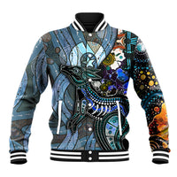 Kangaroo Aboriginal Pattern Dot Art Baseball Jacket - Wonder Print Shop