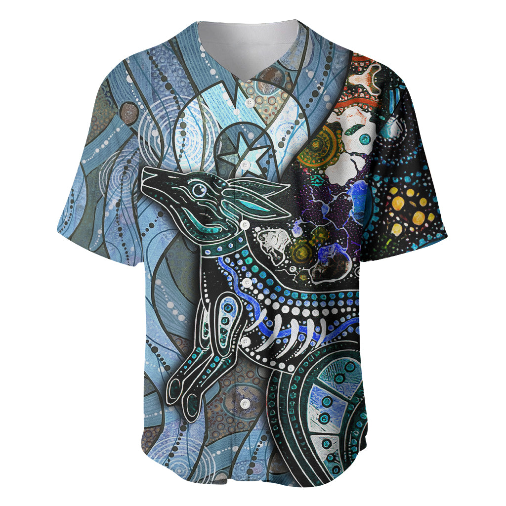 Kangaroo Aboriginal Pattern Dot Art Baseball Jersey - Wonder Print Shop