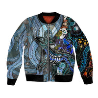 Kangaroo Aboriginal Pattern Dot Art Bomber Jacket - Wonder Print Shop