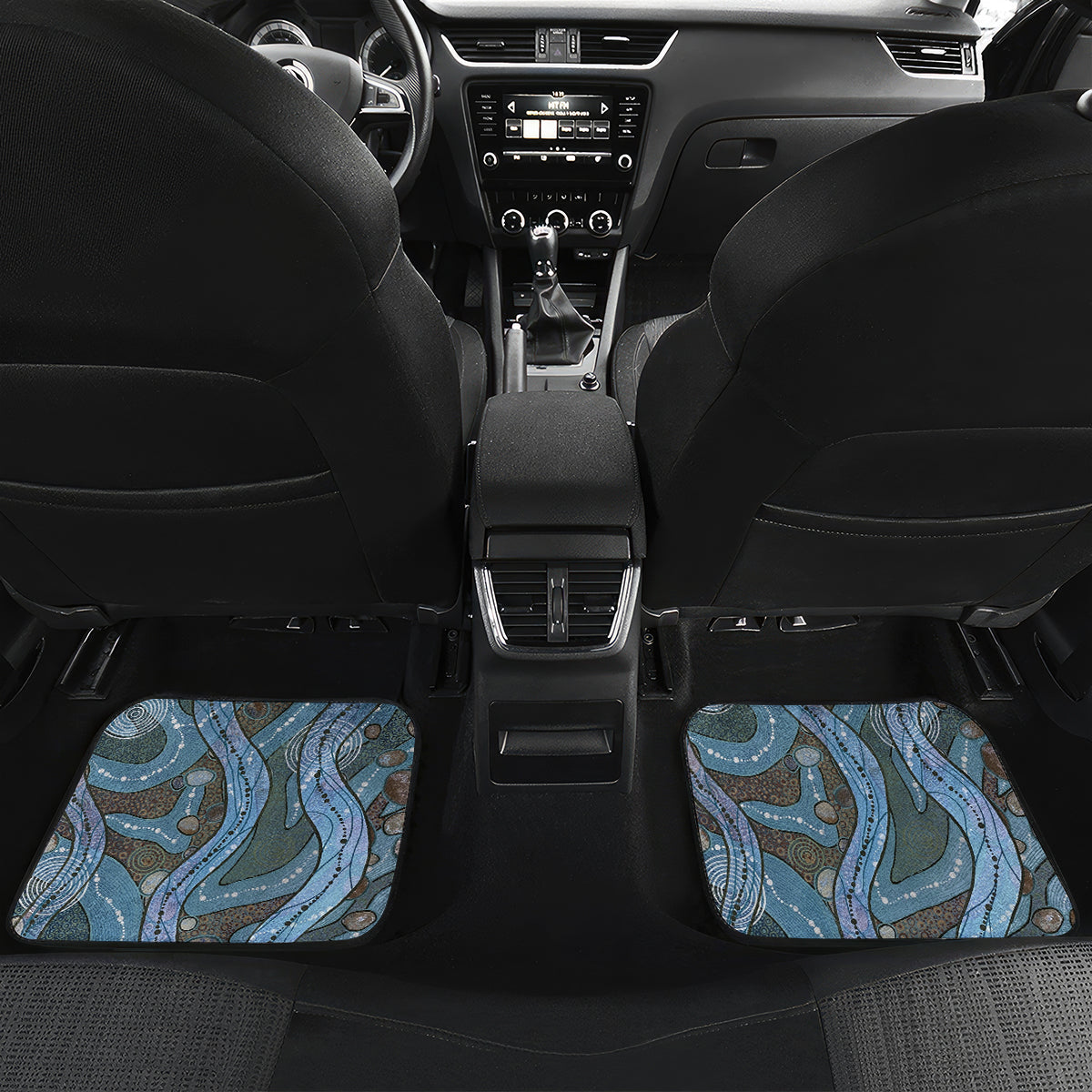 Kangaroo Aboriginal Pattern Dot Art Car Mats - Wonder Print Shop
