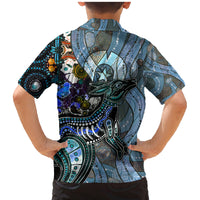 Kangaroo Aboriginal Pattern Dot Art Family Matching Mermaid Dress and Hawaiian Shirt - Wonder Print Shop