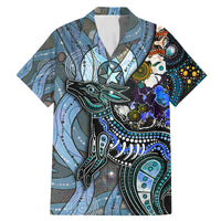 Kangaroo Aboriginal Pattern Dot Art Family Matching Mermaid Dress and Hawaiian Shirt - Wonder Print Shop