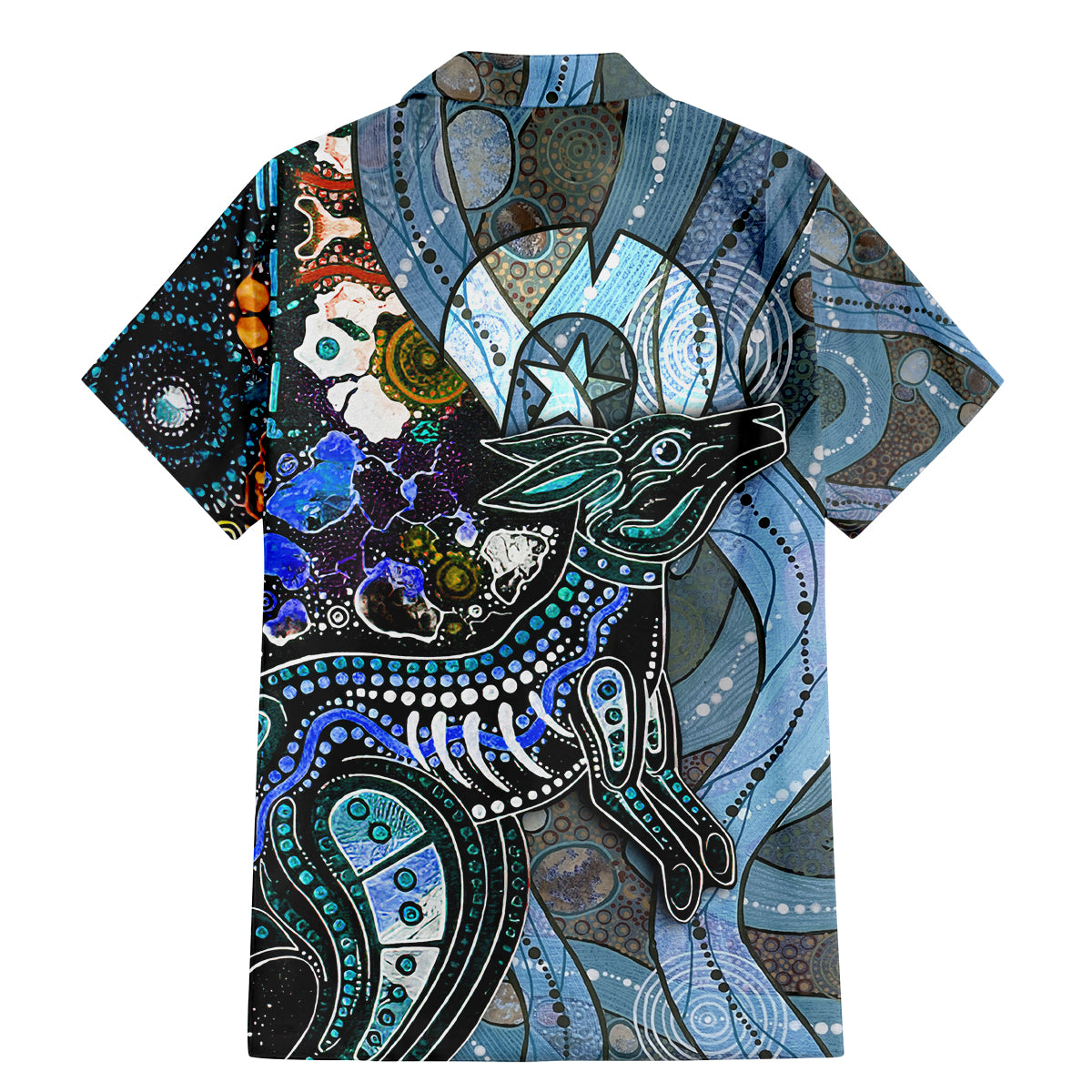 Kangaroo Aboriginal Pattern Dot Art Family Matching Mermaid Dress and Hawaiian Shirt - Wonder Print Shop